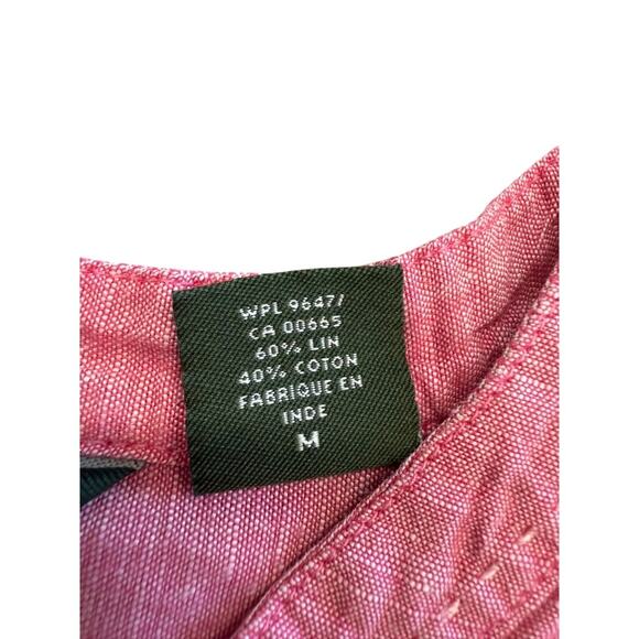 "EDDIE BAUER" Linen & Cotton Blend TOP Women's 3/4 Sleeve SZ M Beachwear Summer - Picture 6 of 9